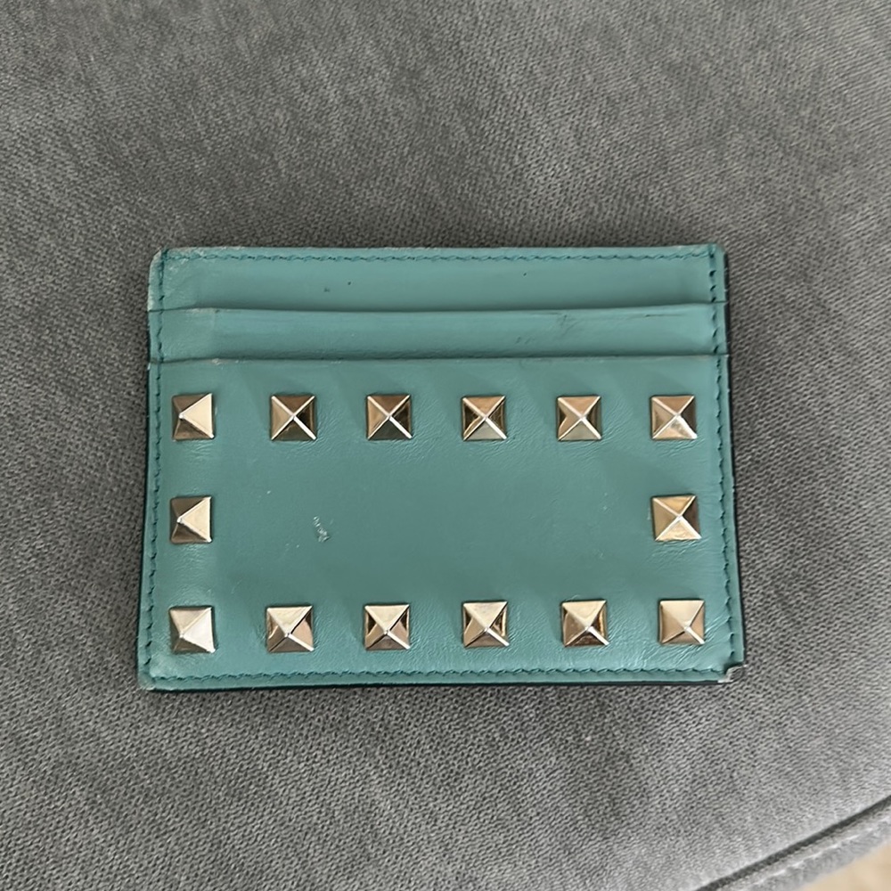 Valentino Garavani Rockstud Leather Card Holder